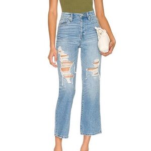Blank NYC The Baxter Ribcage Distressed Straight Ankle Jean in Wildflower Sz 28